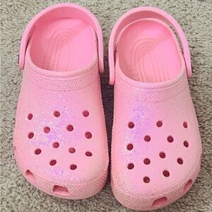 CROCS Kids Sparkly Pink Sandals